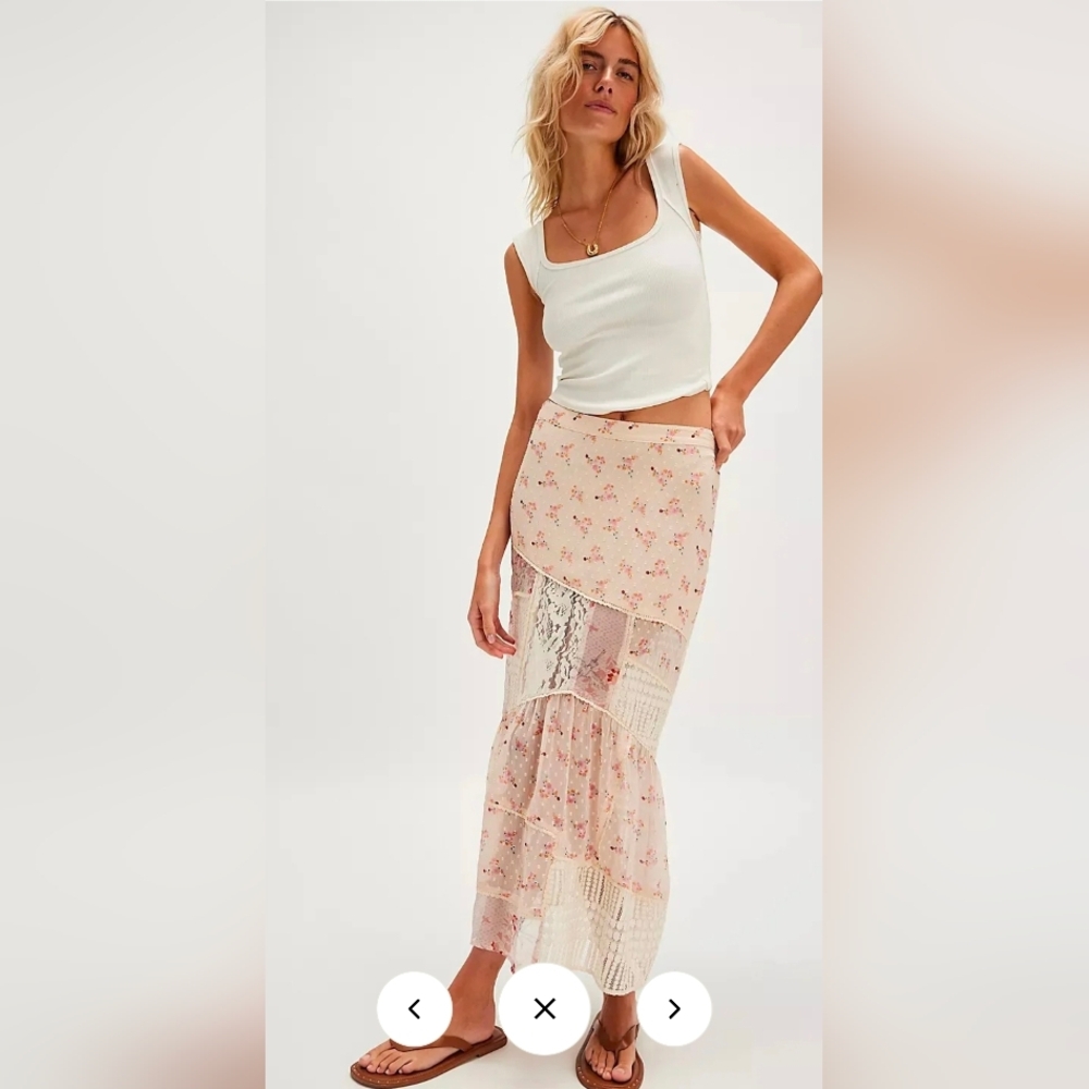Free People Daniella Lace Maxi Skirt - Size Small